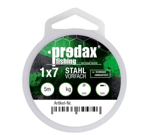 Predax Stahlvorfach für Stinger 1x7 schwarz - 5m