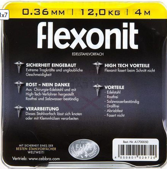 flexonit 1x7 Steel Leader Wire by the Meter / 4 m