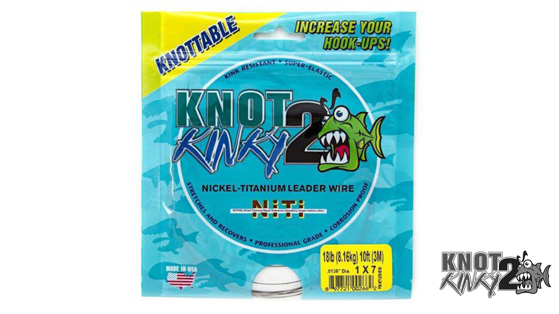 Knot2Kinky 1x7 Nickel-Titanium Vorfachmaterial 3 m knotbar - Tragkraft: 25  lb